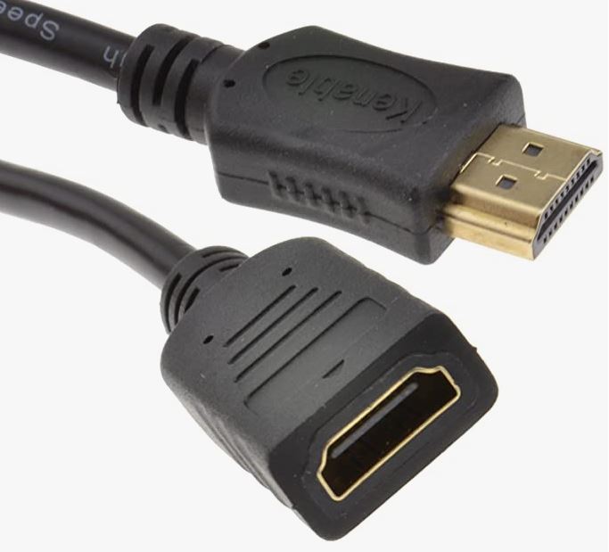 Rallonge Hdmi Mâle/femelle 3m Noir, Plaqué Or, 4k, Awg 30 Vendu En